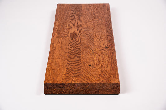 Etagère Giron d'escalier Appui de fenêtre Chêne rustique, lamelles aboutées, 40 mm, 2 couches, huilé cerisier