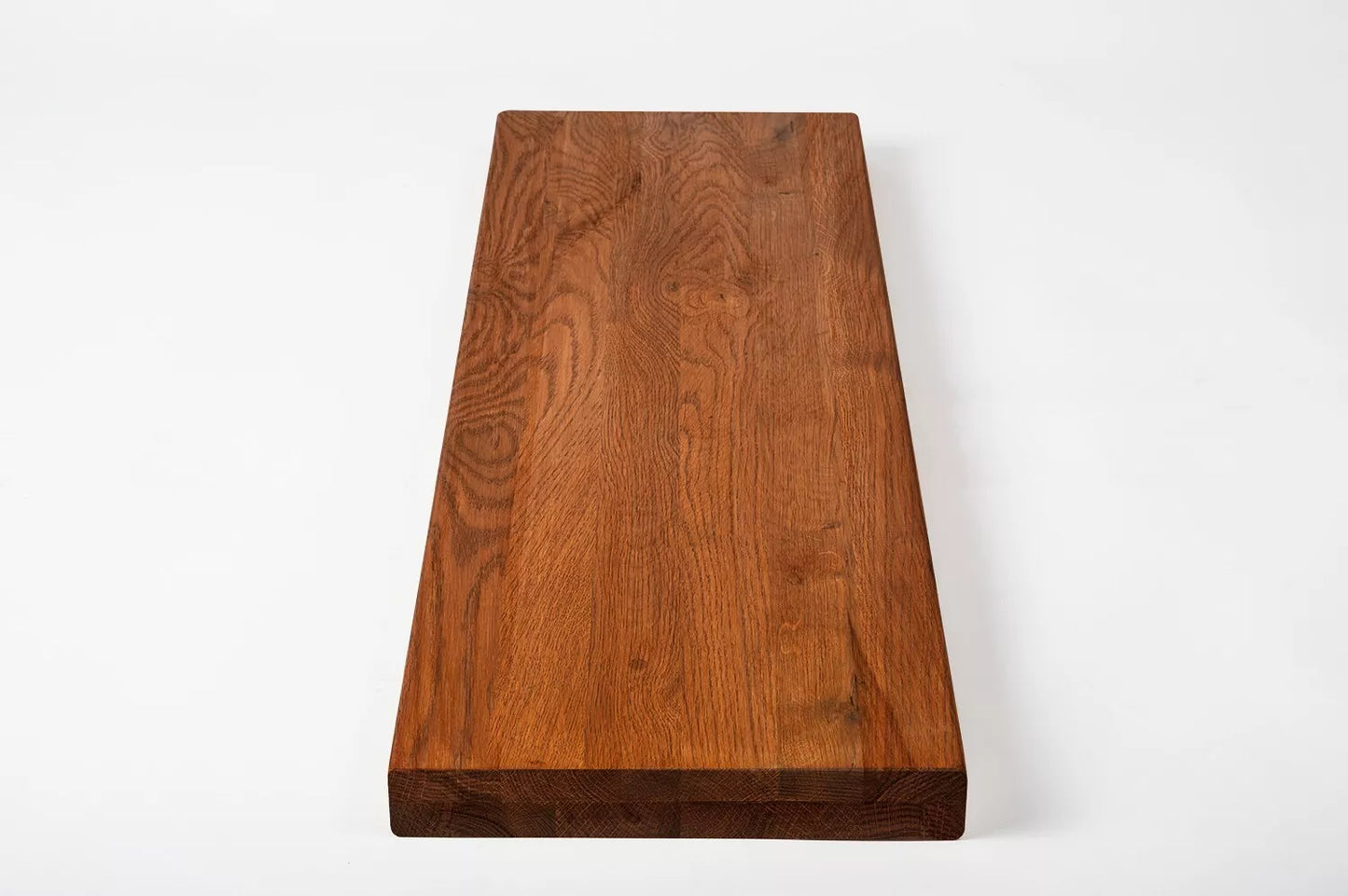 Shelf Stair tread Riser Windowsill Oak Rustic, full stave lamellas, 35 mm, 2-layer, Cherry oil