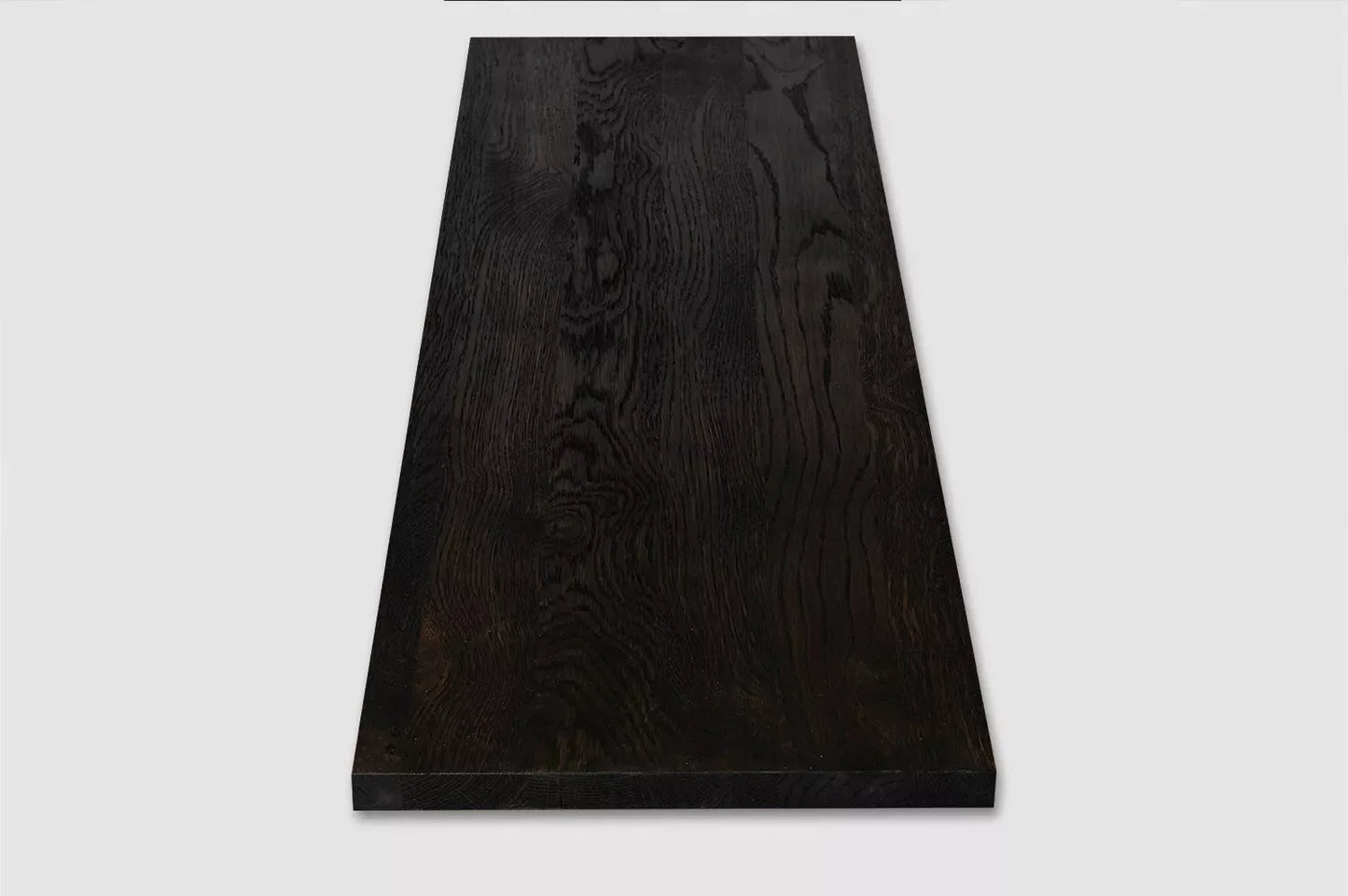 Shelf Stair tread Riser Windowsill Smoked Oak Rustic, full stave lamellas, 26 mm, Black oil