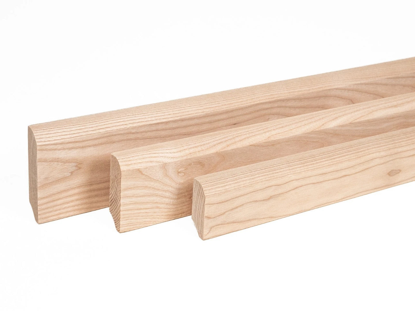 Solid Skirting Board Ash A/B 24x100mm Hard wax oil Natural white 2000 mm with radius 20mm