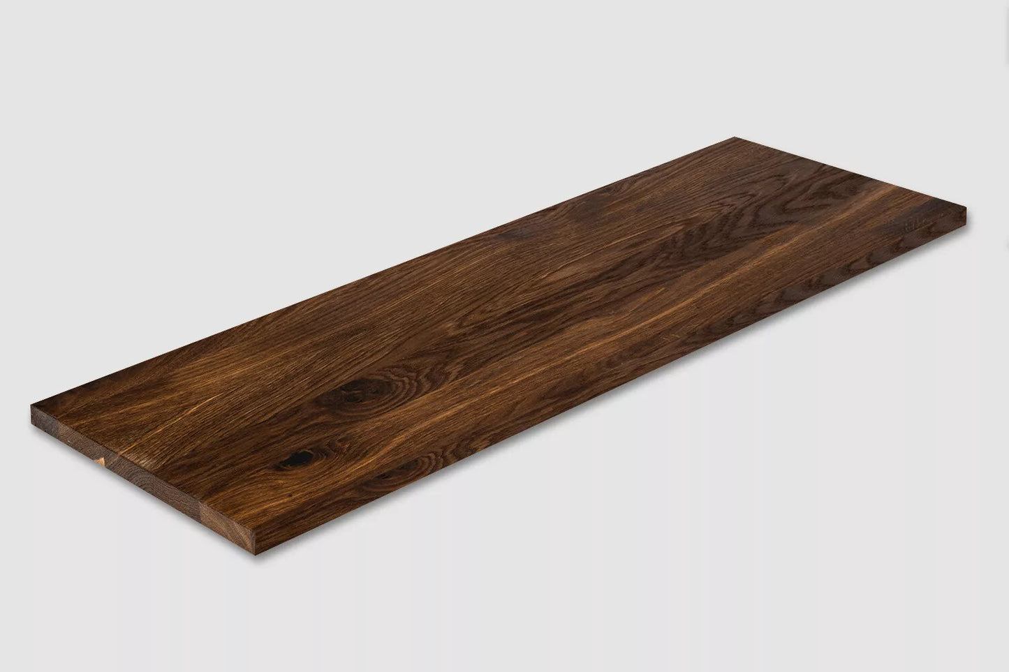 Shelf Stair tread Riser Windowsill Smoked Oak Rustic, full stave lamellas, 26 mm, Natural oil