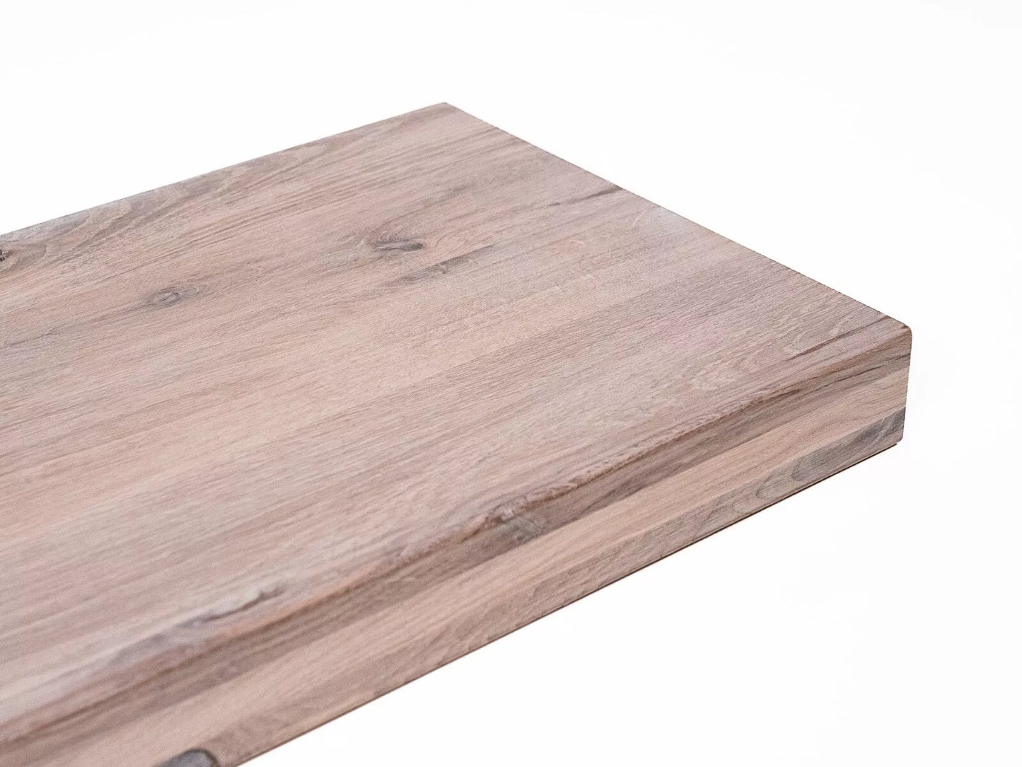 Shelf Stair tread Riser Windowsill Oak Rustic, full stave lamellas, 52 mm, 3-layer, Chalked white oil