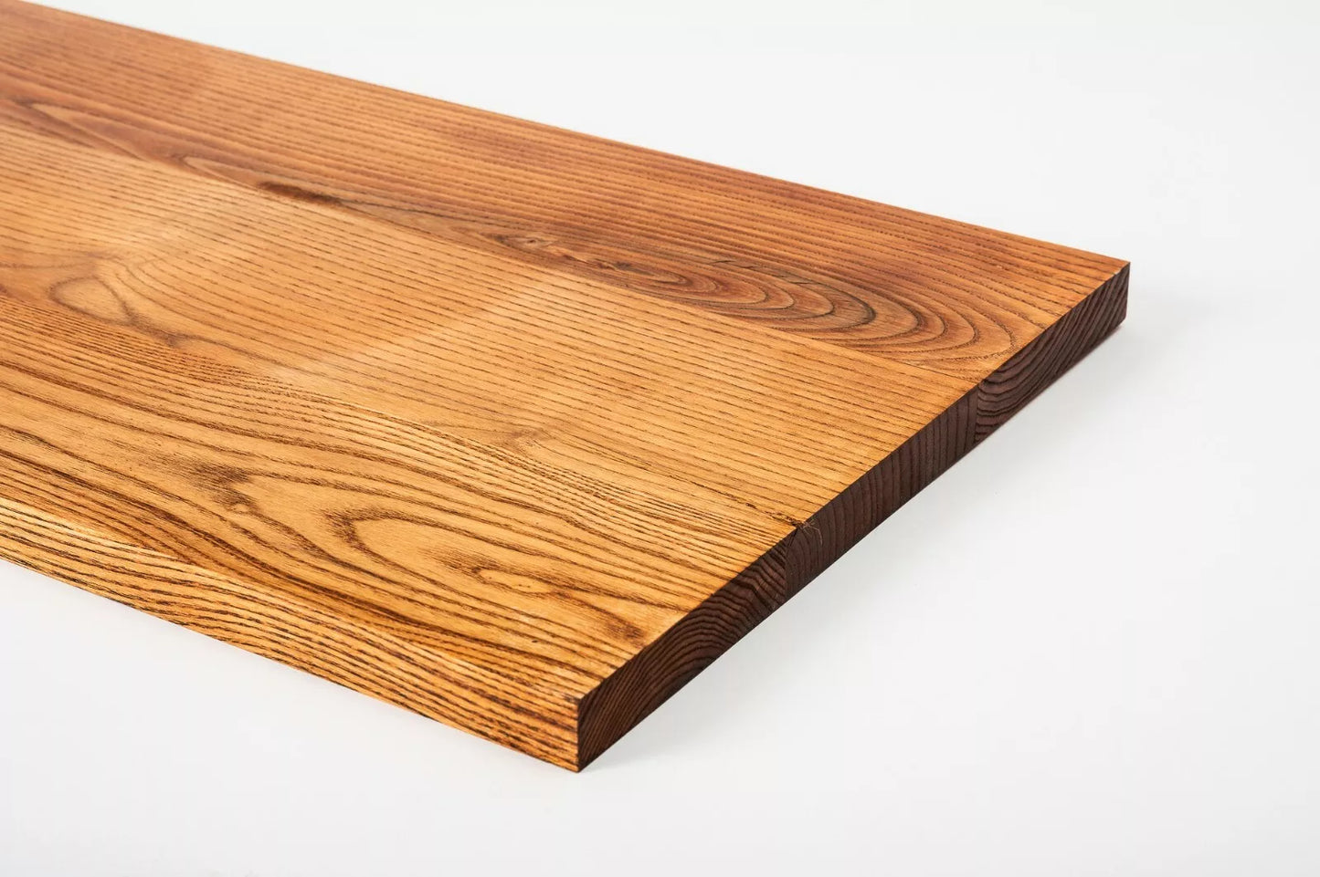 Shelf Stair tread Riser Windowsill Ash Rustic, full stave lamellas, 20 mm, Cherry oil