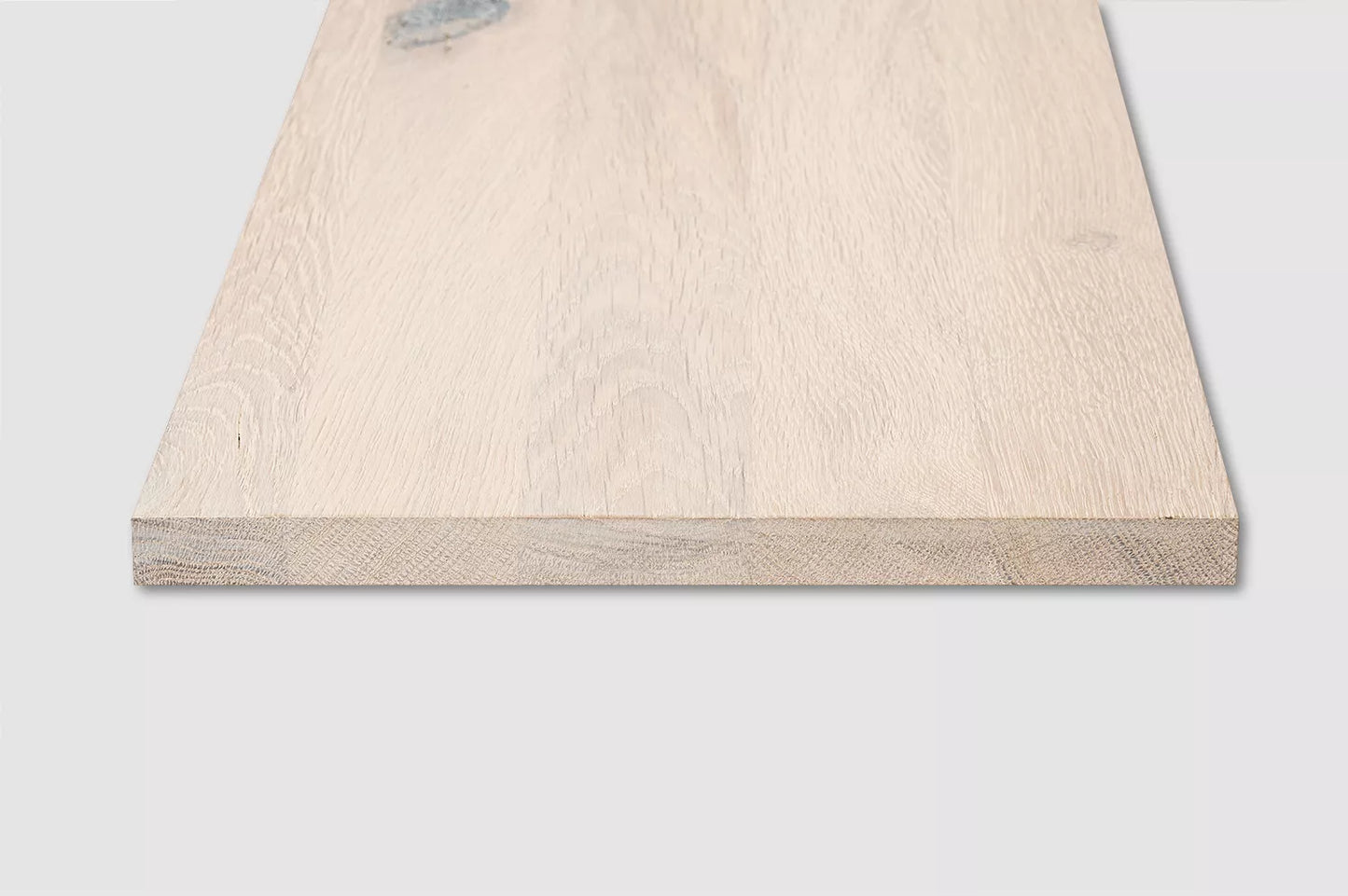 Tablette Marche d'escalier Contremarche Appui de fenêtre Chêne rustique, lamelles entières, 16 mm, huilé blanc crayeux