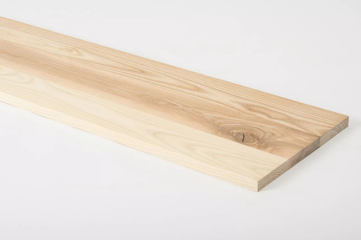 Shelf Stair tread Riser Windowsill Ash Rustic, full stave lamellas, 20 mm, White oil