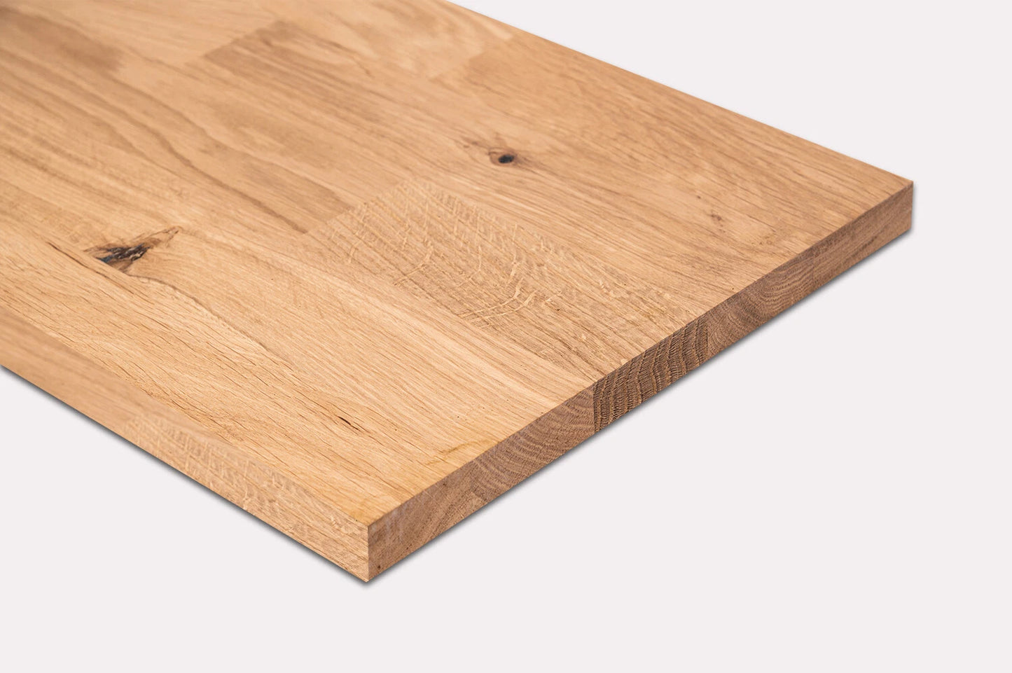 Etagère Marche d'escalier Elévateur Appui de fenêtre Chêne rustique, lamelles aboutées, 20 mm, Huile de cire dure Blanc naturel