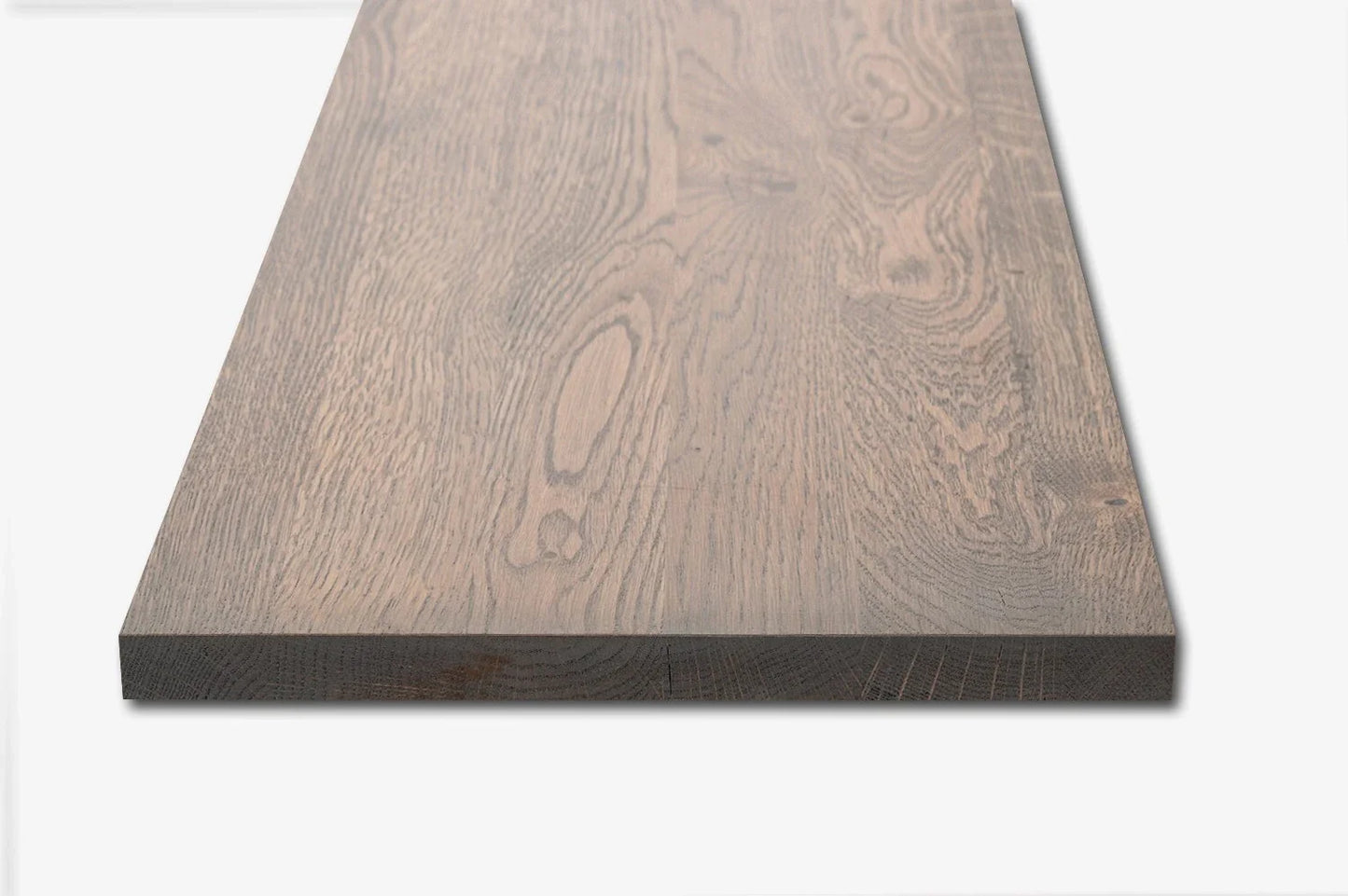Shelf Stair tread Riser Windowsill Oak Rustic, full stave lamellas, 20 mm, Graphite oil