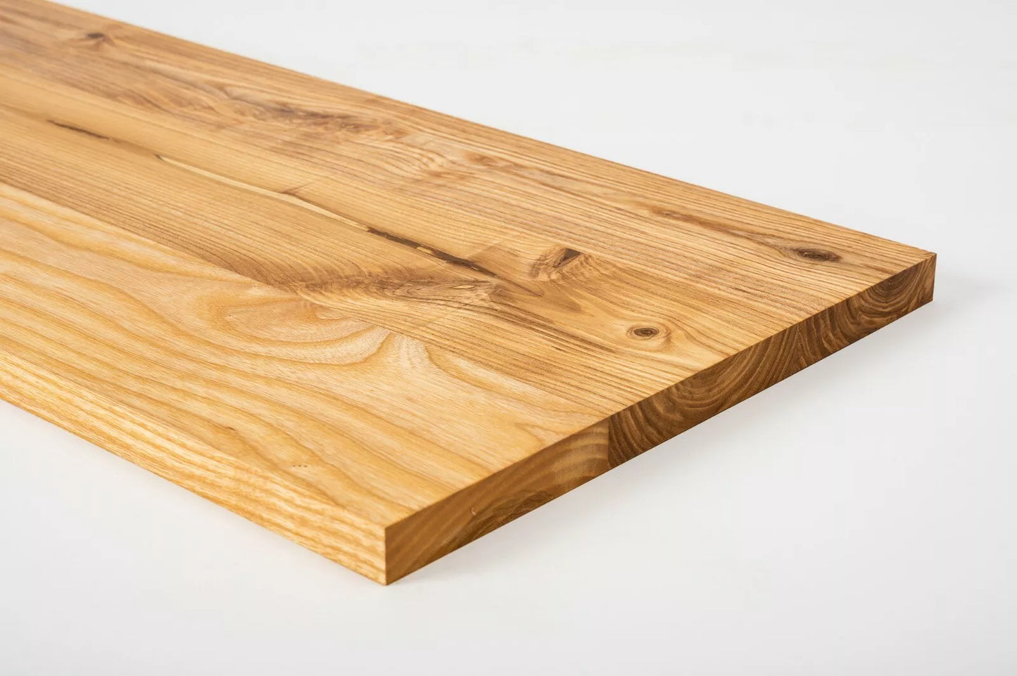 Shelf Stair tread Riser Windowsill Ash Rustic, full stave lamellas, 20 mm, Natural oil