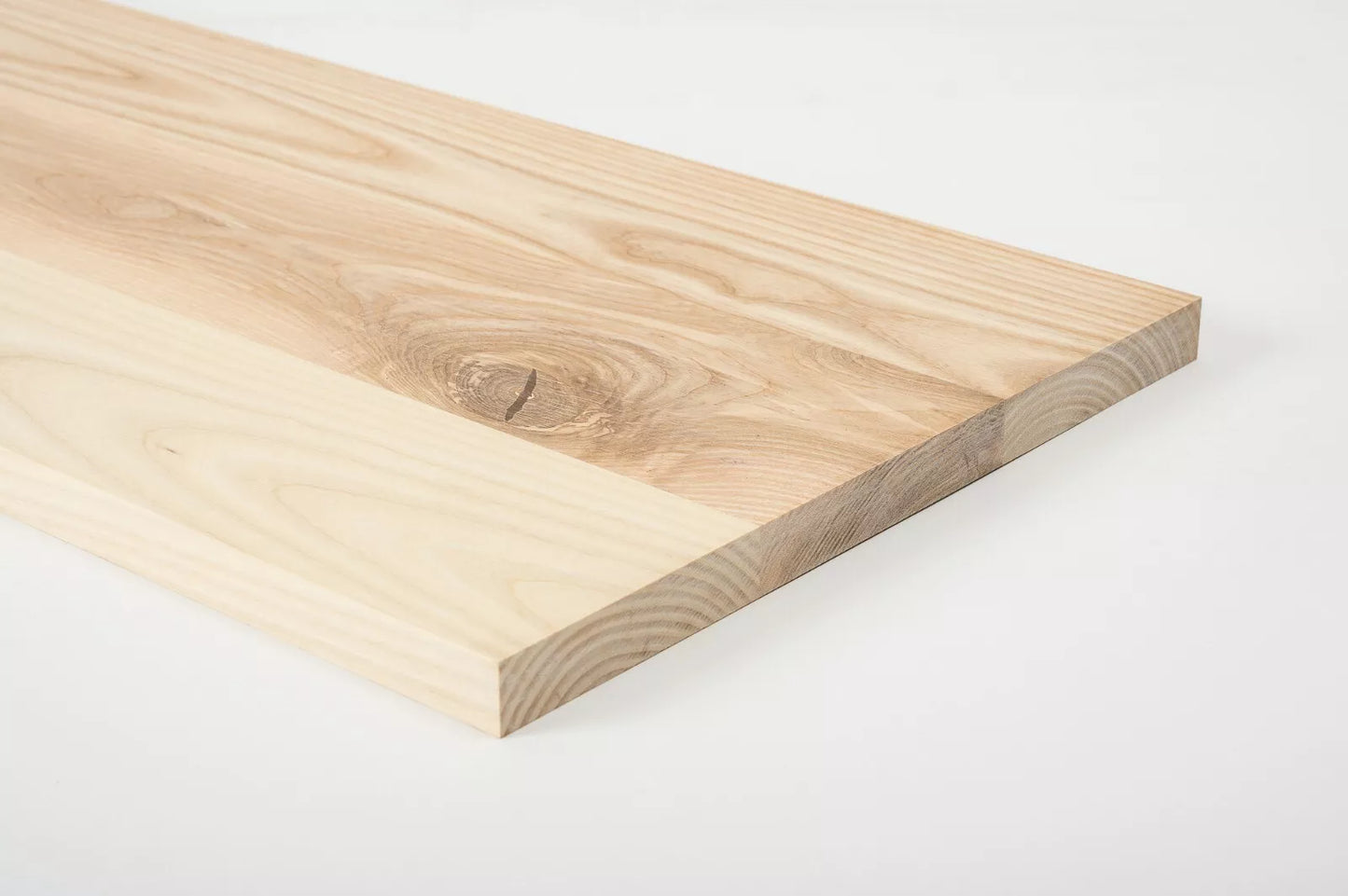 Shelf Stair tread Riser Windowsill Ash Rustic, full stave lamellas, 20 mm, White oil