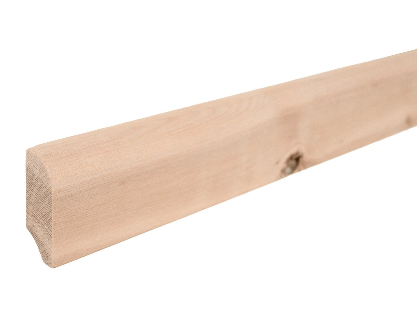 Solid Skirting Board Ash Rustic 24x60mm Hard wax oil Natural white 2000 mm with radius 20mm