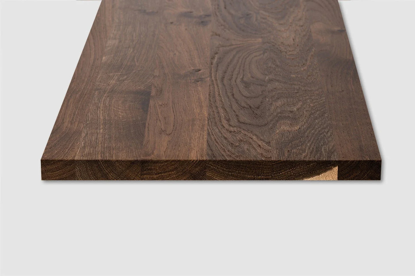 Shelf Stair tread Riser Windowsill Smoked Oak Rustic, full stave lamellas, 16 mm, Matte lacquered