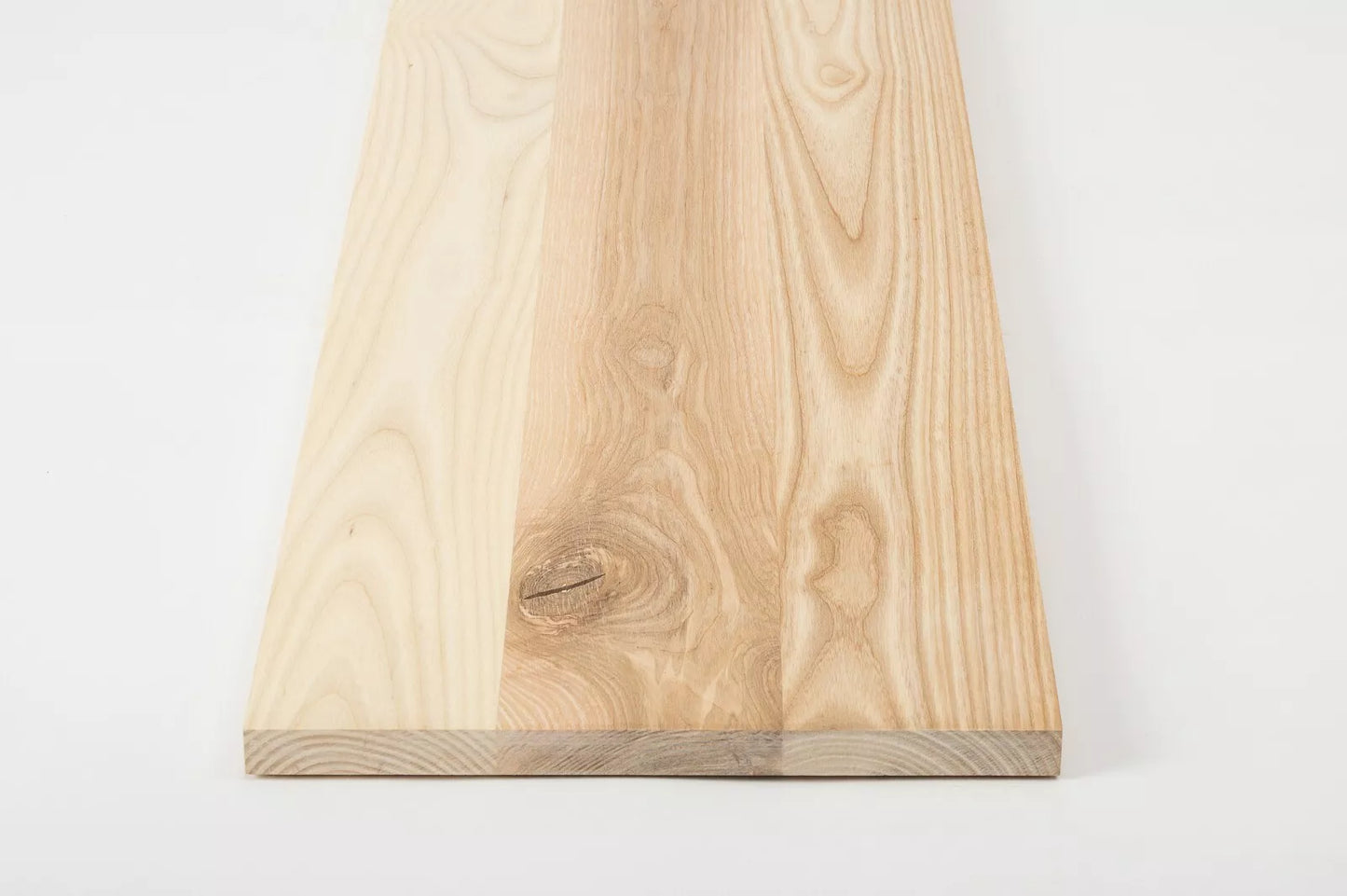 Shelf Stair tread Riser Windowsill Ash Rustic, full stave lamellas, 20 mm, White oil