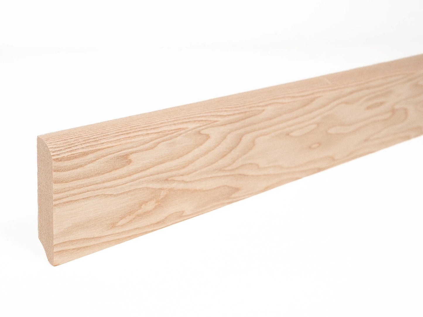 Solid Skirting Board Ash A/B 24x100mm Hard wax oil Natural white 2000 mm with radius 20mm