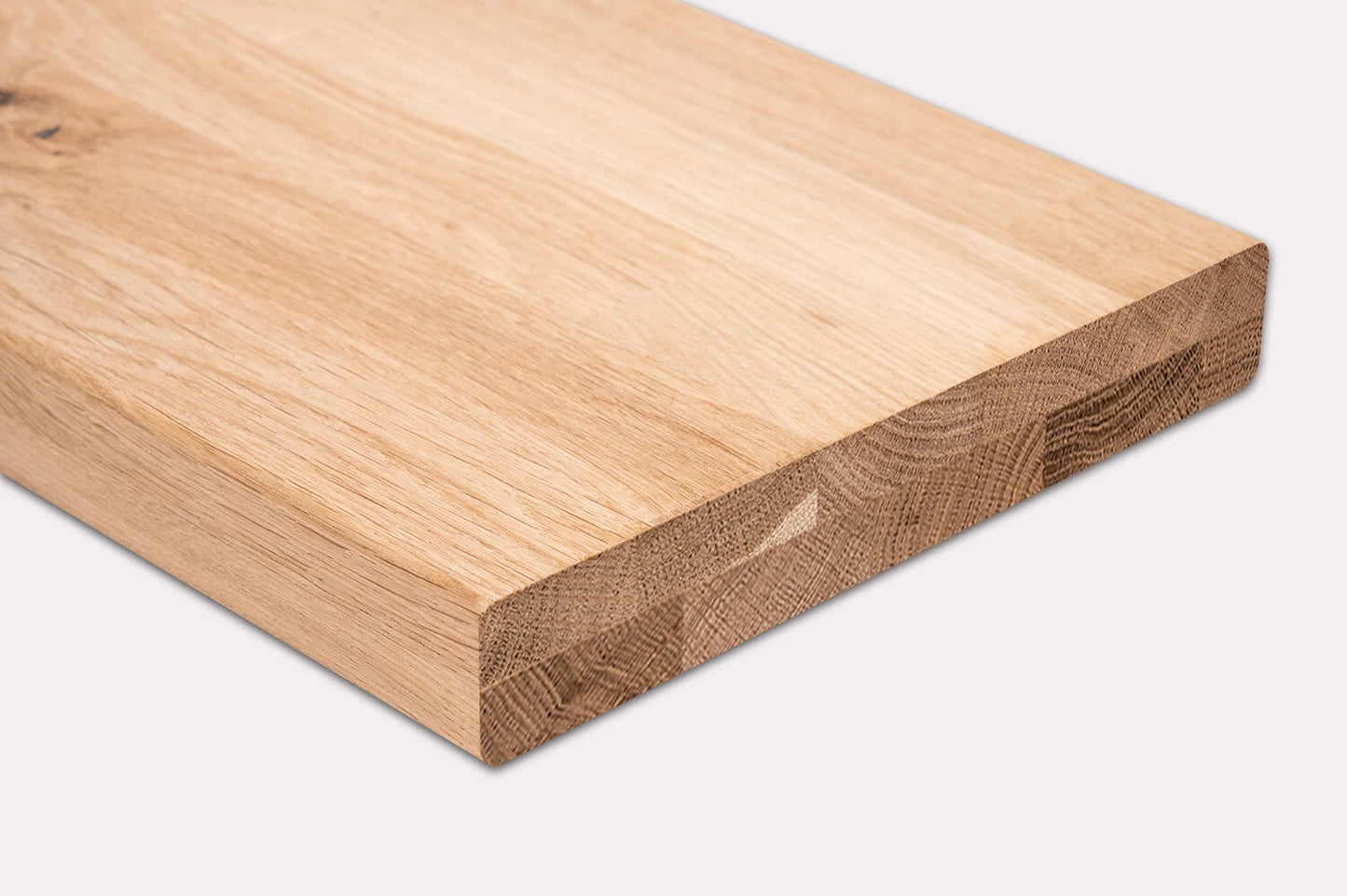 Etagère Marche d'escalier Rehausse Appui de fenêtre Chêne rustique, lamelles aboutées, 40 mm, 2 couches, huile de cire dure Blanc naturel