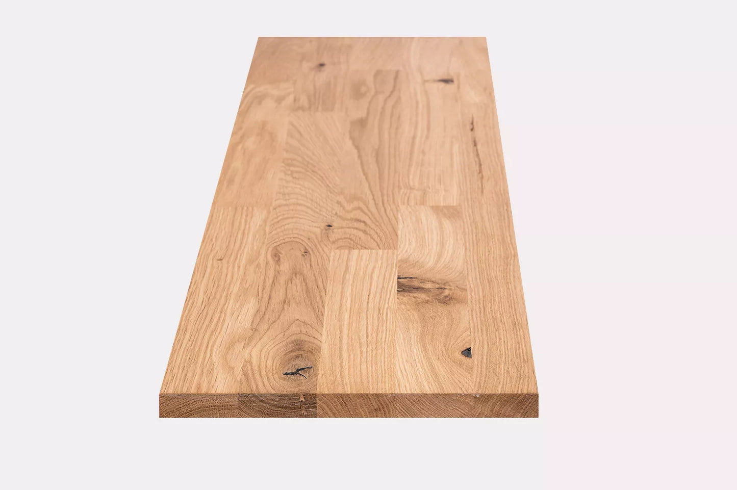 Shelf Stair tread Riser Windowsill Oak Rustic, finger jointed lamellas, 26 mm, Hard wax oil Natural white