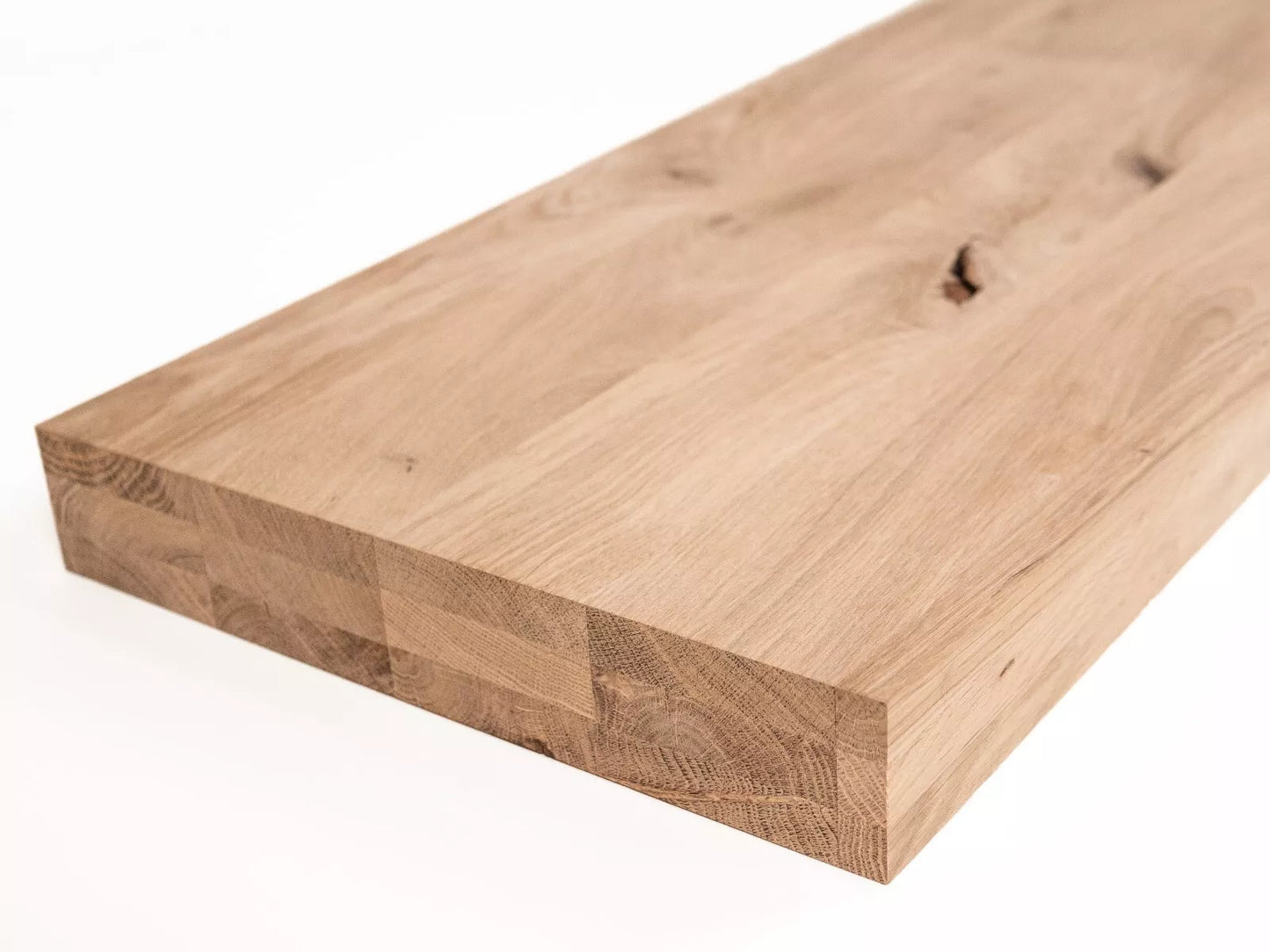 Panneau massif contrecollé DIY Chêne rustique, lamelles entières de largeur fixe, 52 mm, 3 couches