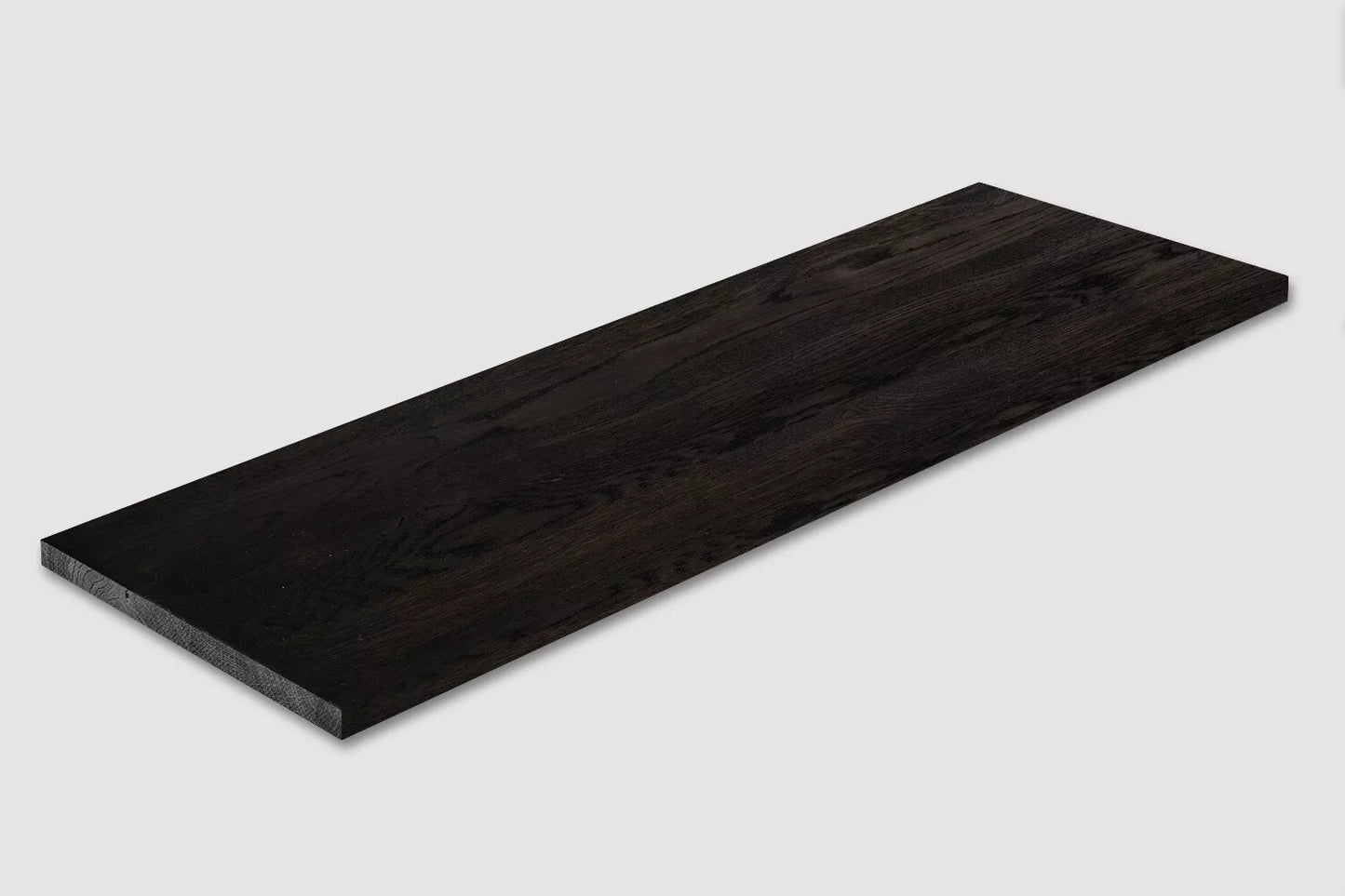 Shelf Stair tread Riser Windowsill Smoked Oak Rustic, full stave lamellas, 20 mm, Black oil