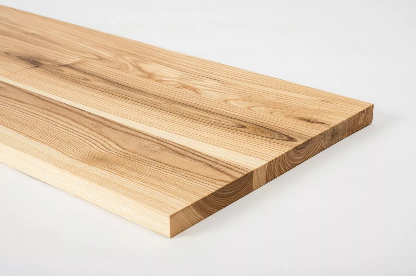 Shelf Stair tread Riser Windowsill Ash Rustic, full stave lamellas, 20 mm, Matte lacquered