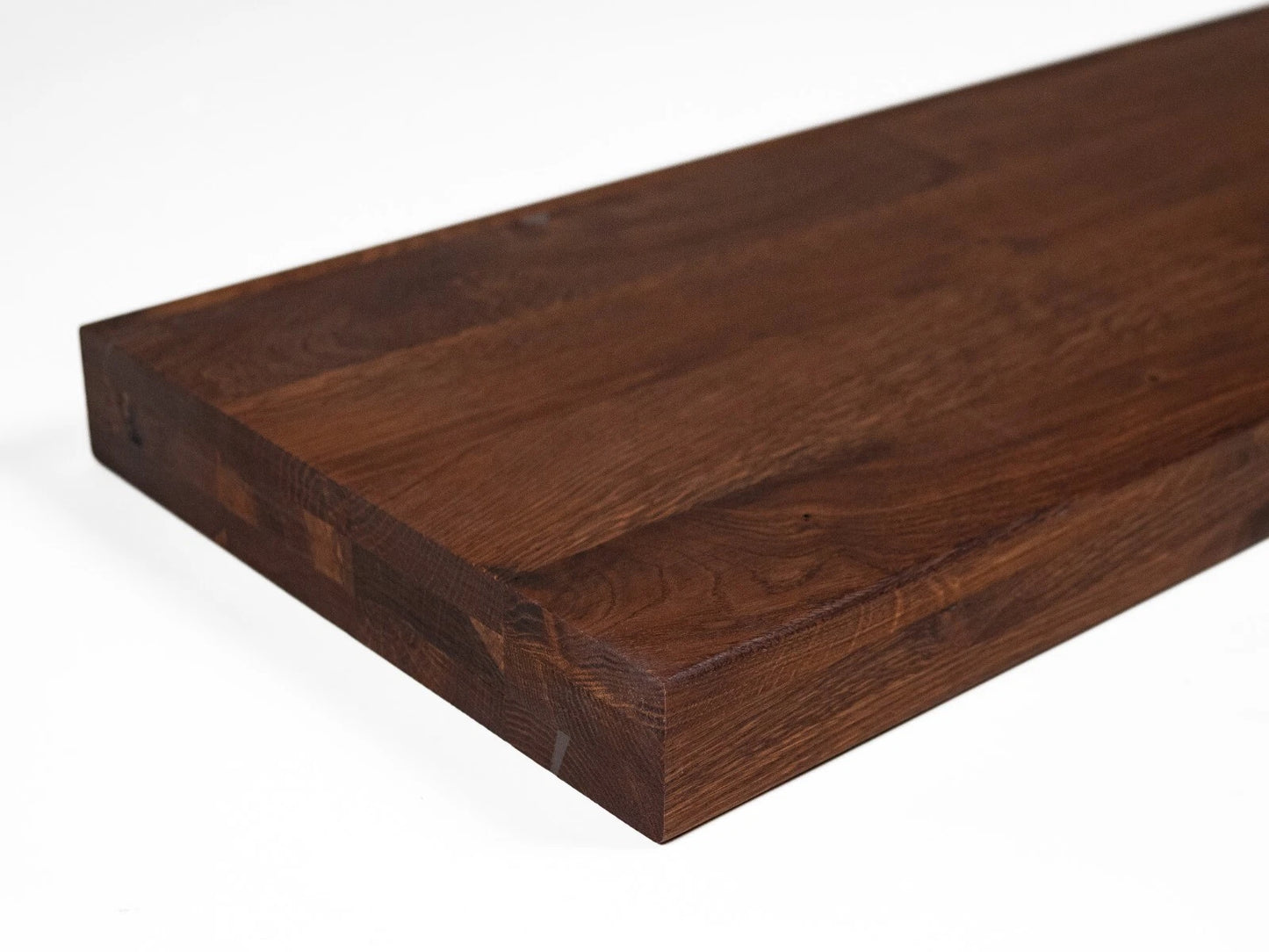 Etagère Marche d'escalier Appui de fenêtre Chêne rustique fumé, lamelles entières, 52 mm, 3 plis, Huile naturelle