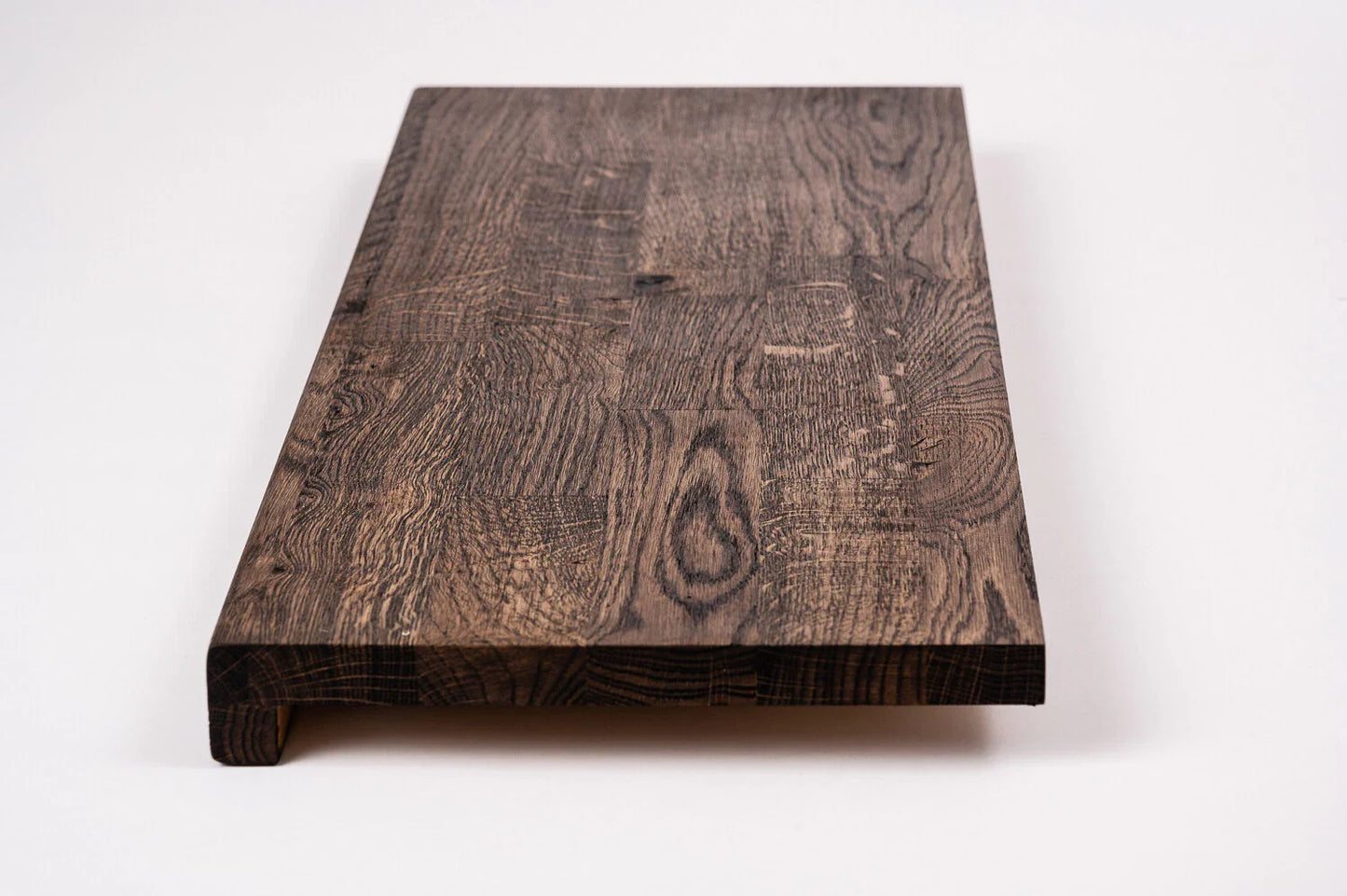Stair tread Windowsill with overhang Oak Rustic, finger jointed lamellas, 26 mm, Smoked oil