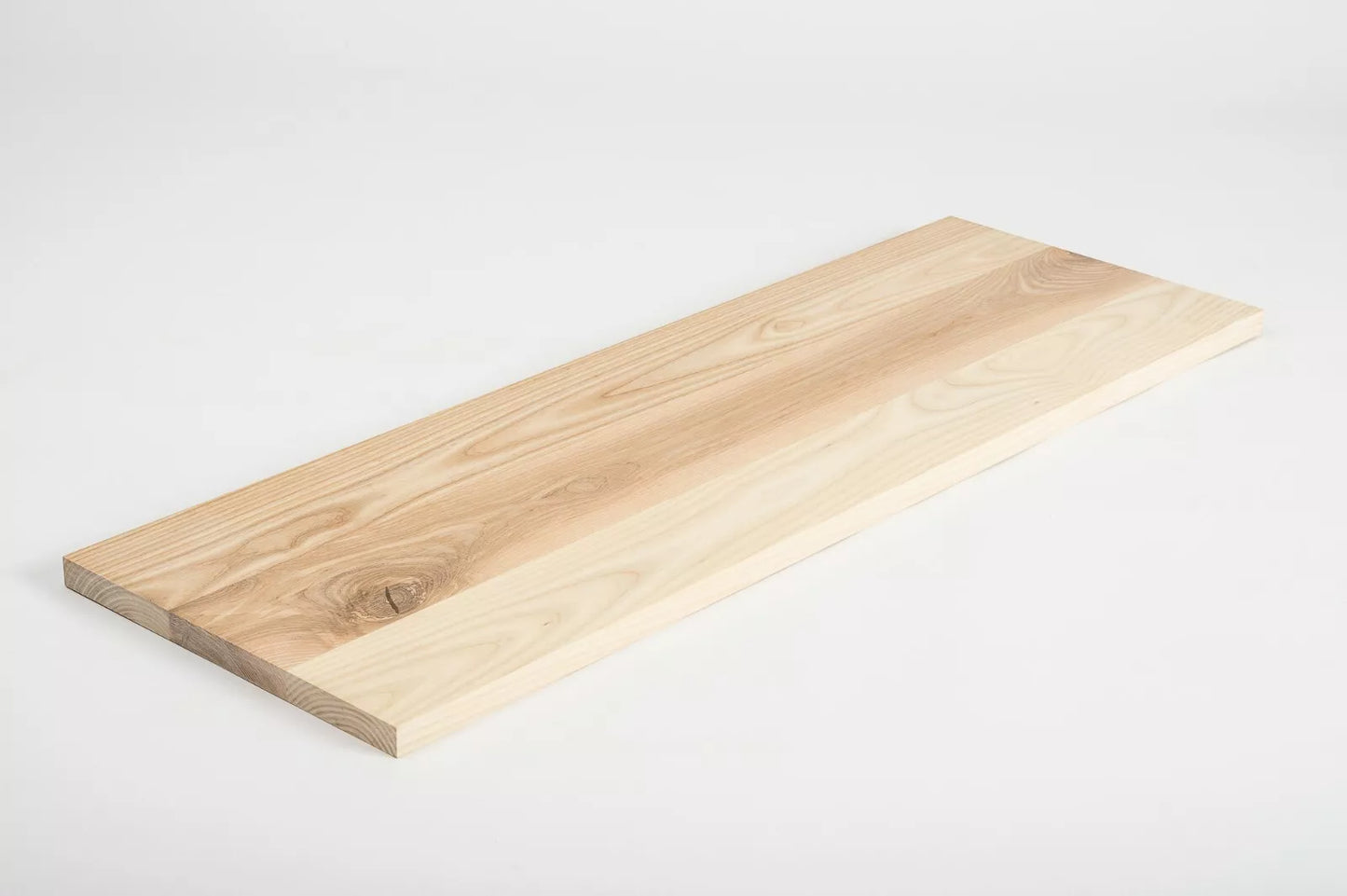 Shelf Stair tread Riser Windowsill Ash Rustic, full stave lamellas, 20 mm, White oil