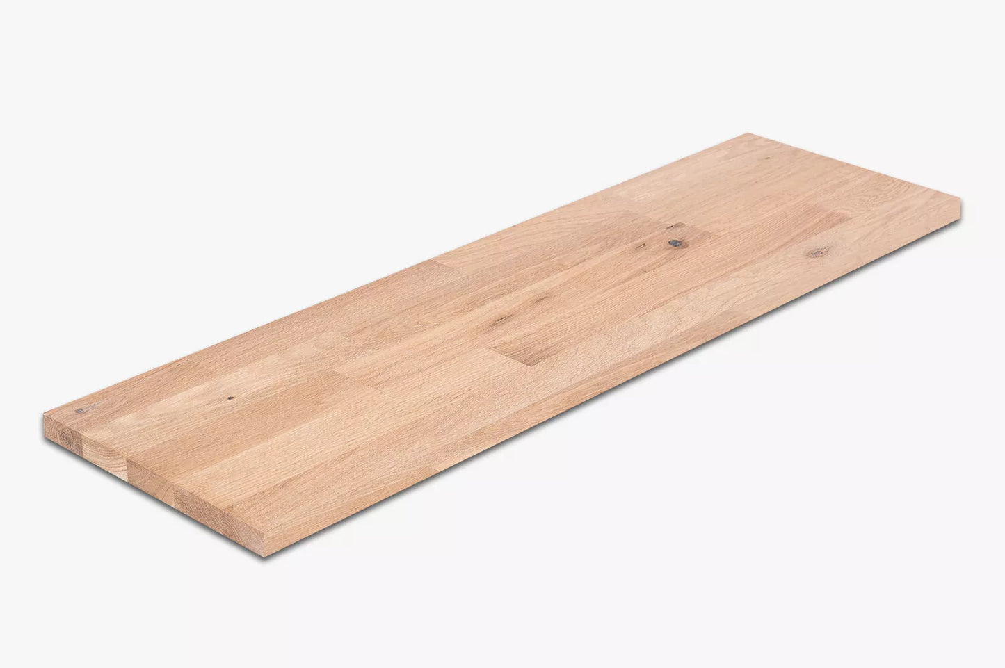 Shelf Stair tread Riser Windowsill Oak Rustic, finger jointed lamellas, 26 mm, White oil