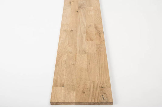Solid edge glued panel DIY Oak Rustic, finger jointed lamellas with fixed width, 20 mm