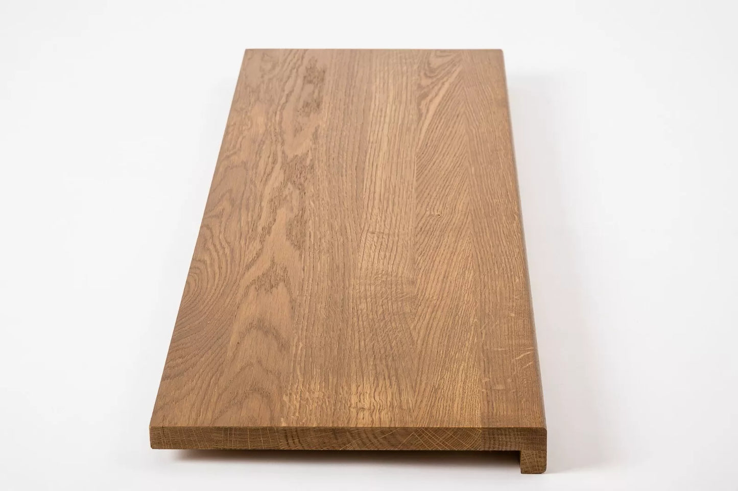 Stair tread Windowsill with overhang Oak A/B, full stave lamellas, 16 mm, Bronze oil