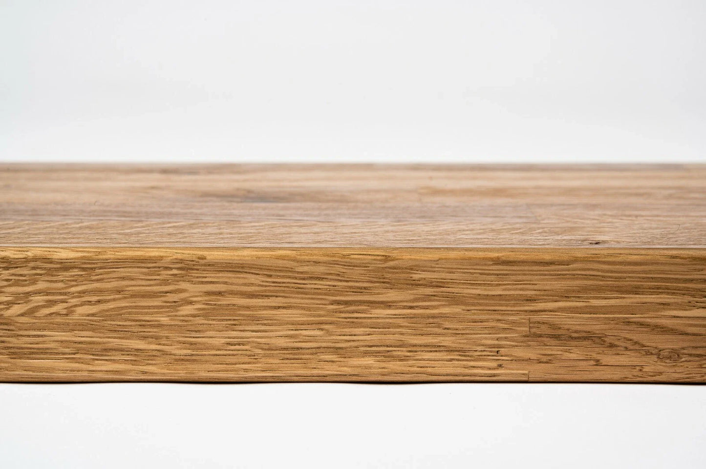 Stair tread Windowsill with overhang Oak Rustic, finger jointed lamellas, 26 mm, Bronze oil