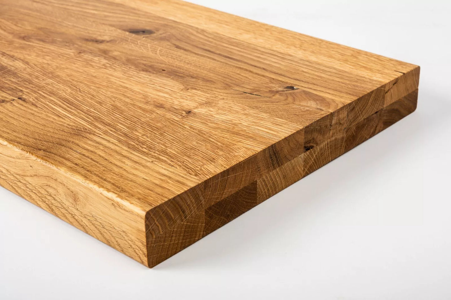 Etagère Marche d'escalier contremarche Appui de fenêtre Chêne rustique, lamelles entières, 40 mm, 2 plis, Huile naturelle