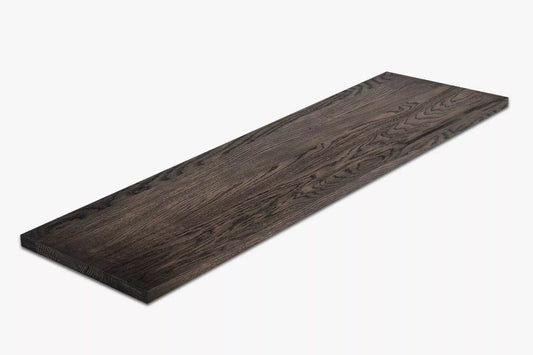 Shelf Stair tread Riser Windowsill Oak A/B, full stave lamellas, 20 mm, Black oil