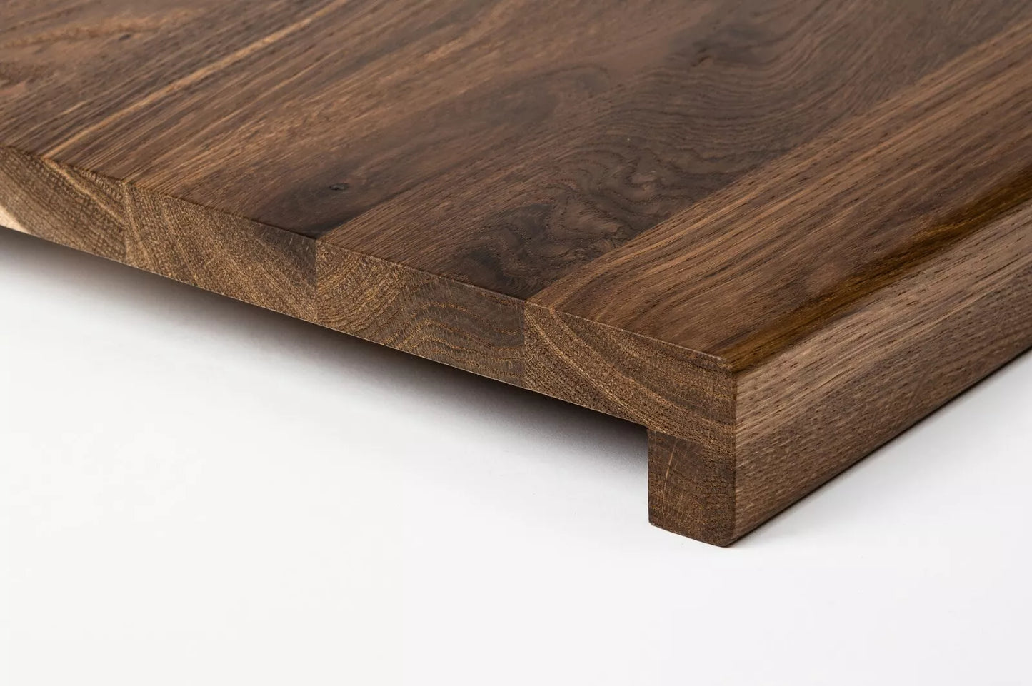 Stair tread Windowsill with overhang Smoked Oak Rustic, full stave lamellas, 16 mm, Matte lacquered