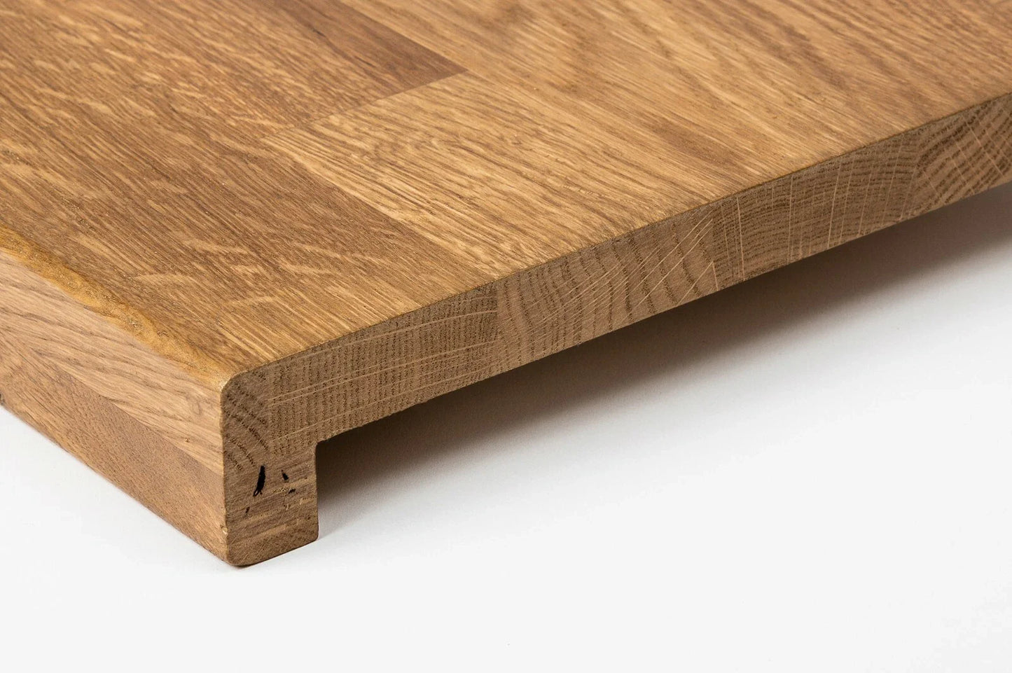 Stair tread Windowsill with overhang Oak Rustic, finger jointed lamellas, 26 mm, Bronze oil
