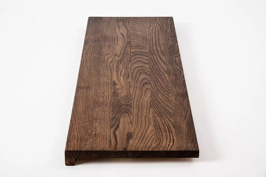 Stair tread Windowsill with overhang Oak A/B, full stave lamellas, 16 mm, Walnut oil