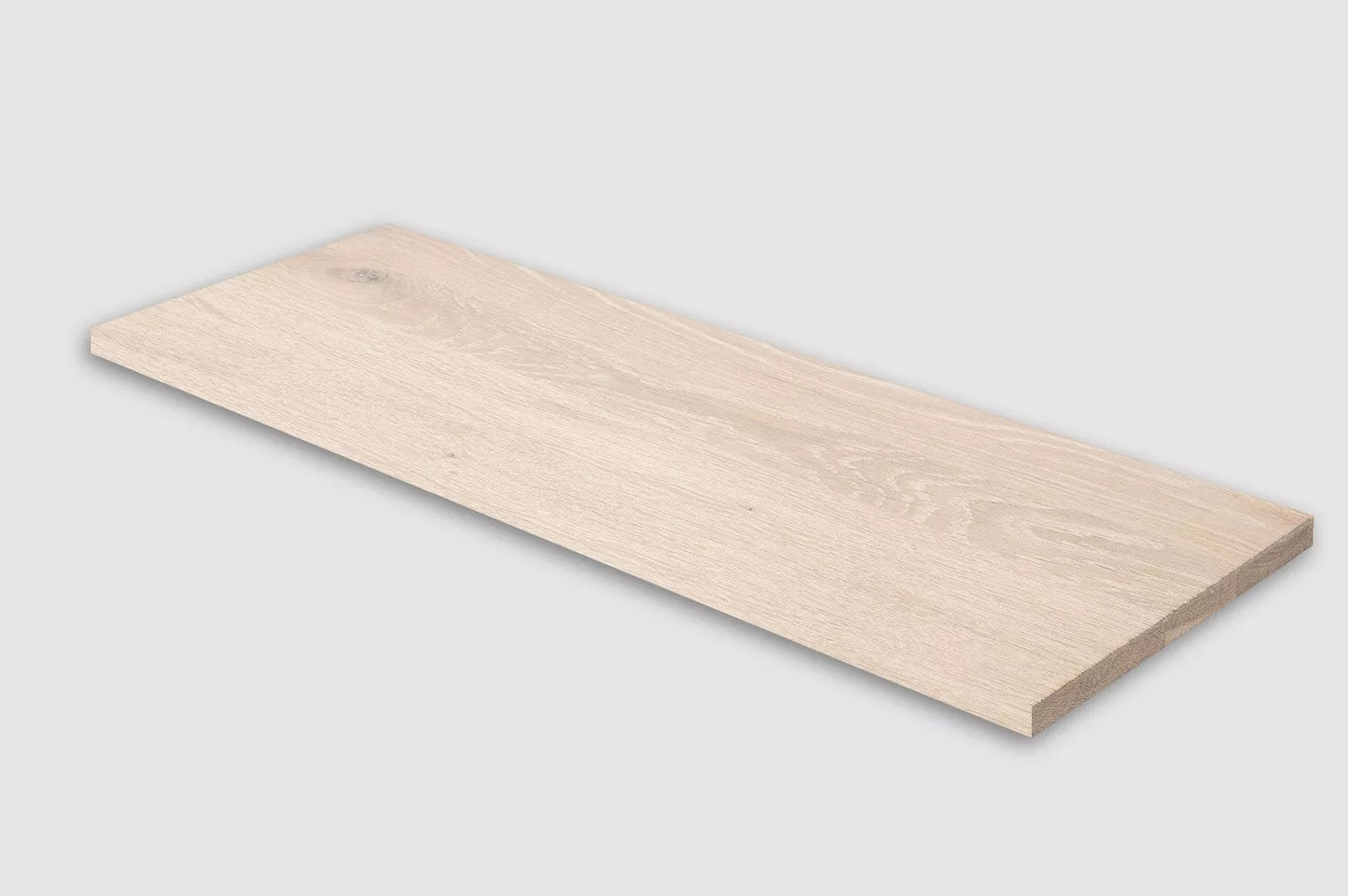 Tablette Marche d'escalier Contremarche Appui de fenêtre Chêne rustique, lamelles entières, 16 mm, huilé blanc crayeux