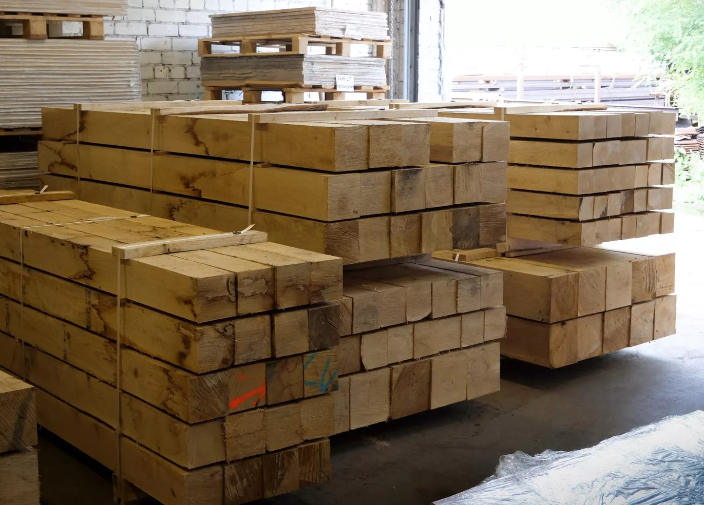 Fresh Sawn Oak Beam, 100x100x1000 mm