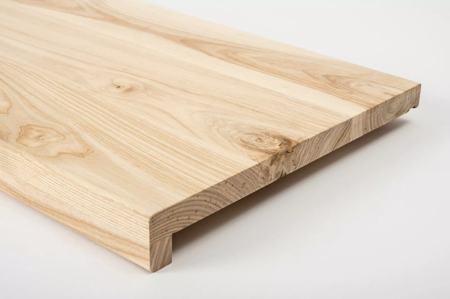 Stair tread Windowsill with overhang Ash Rustic, full stave lamellas, 20 mm, Unfinished
