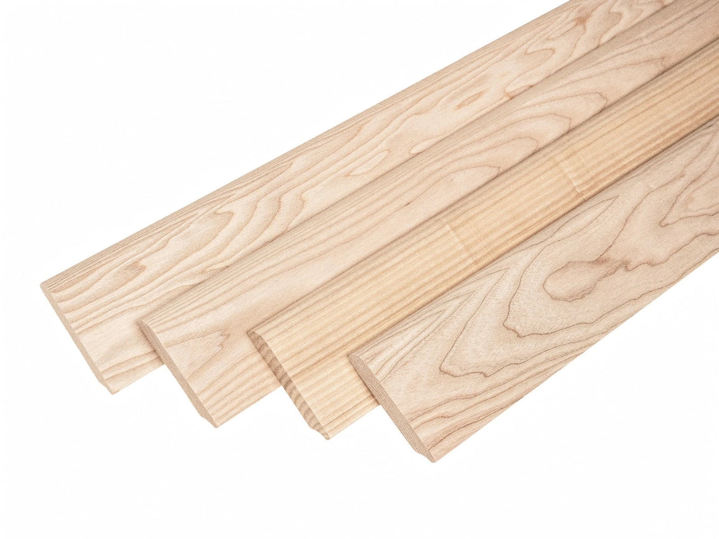 Solid Skirting Board Ash A/B 24x100mm Hard wax oil Natural white 2000 mm with radius 20mm
