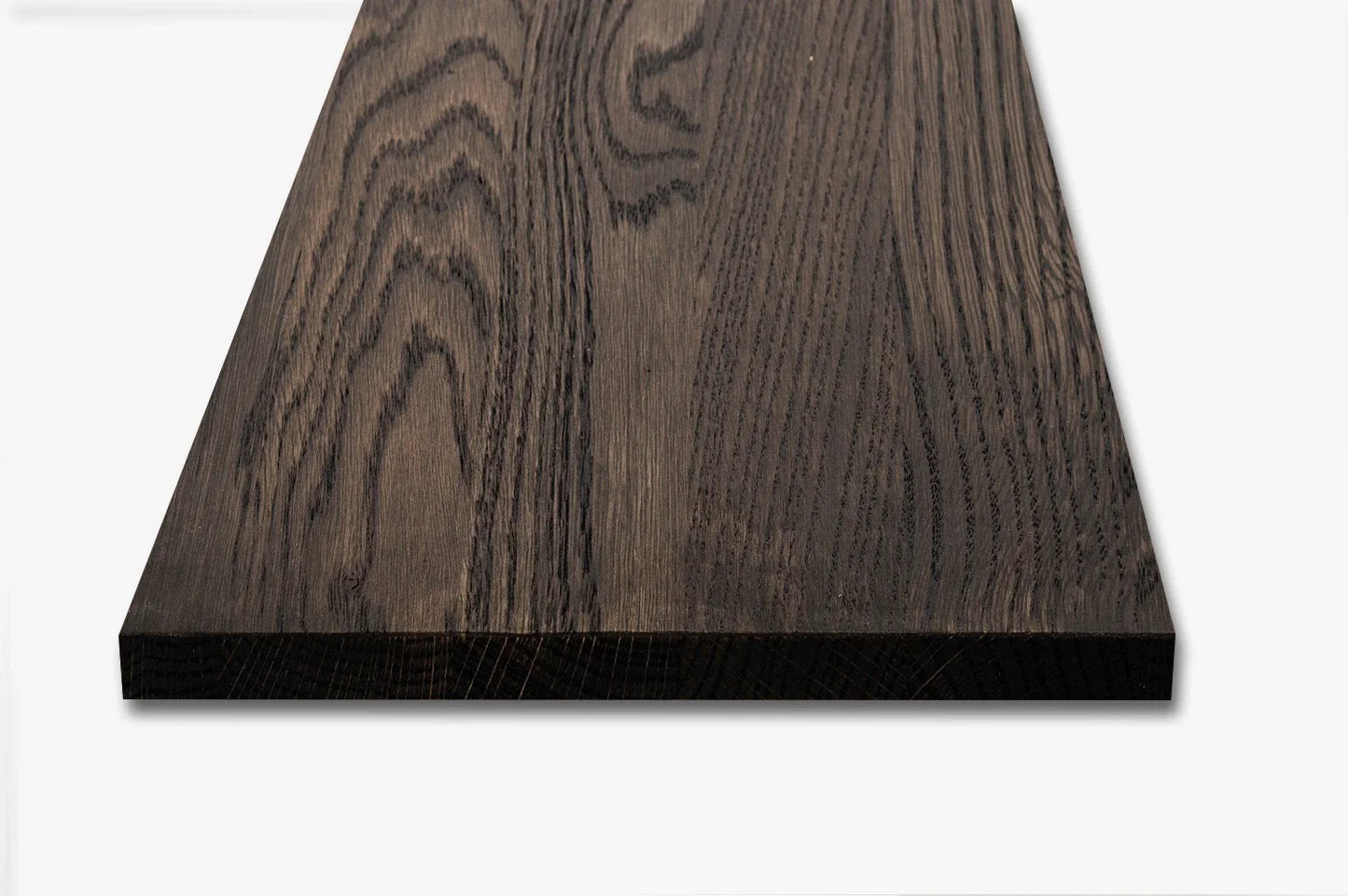 Shelf Stair tread Riser Windowsill Oak A/B, full stave lamellas, 26 mm, Black oil