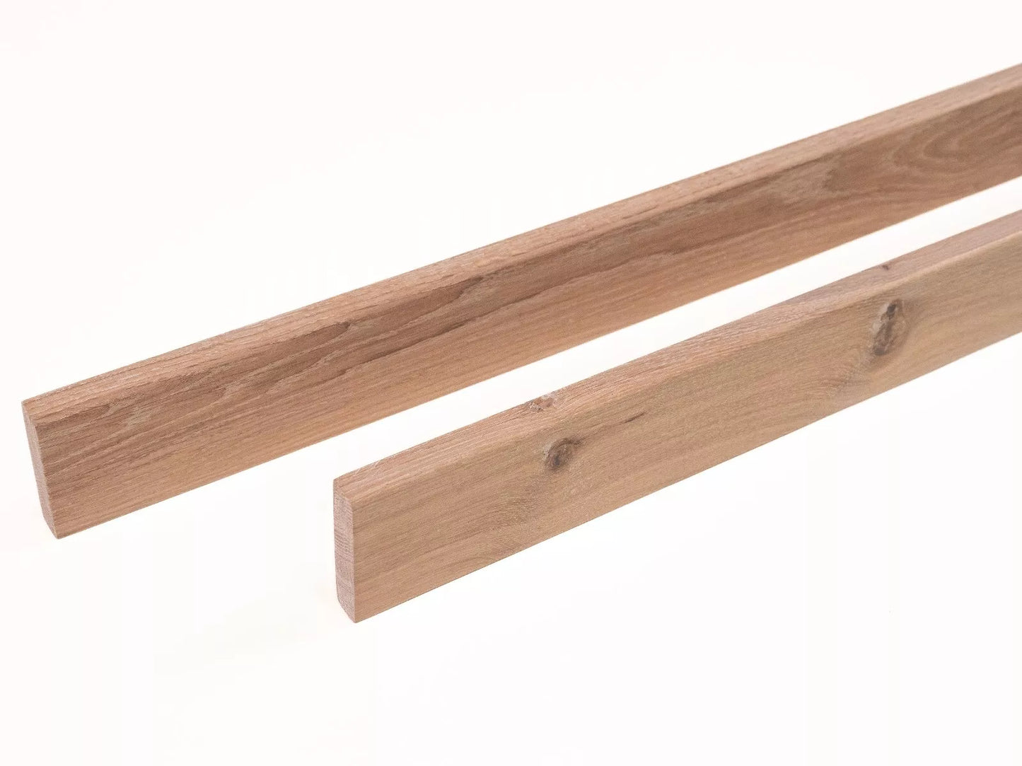 Solid Skirting Board Oak Rustic, 18x70x2000mm with radius, White oil, filled