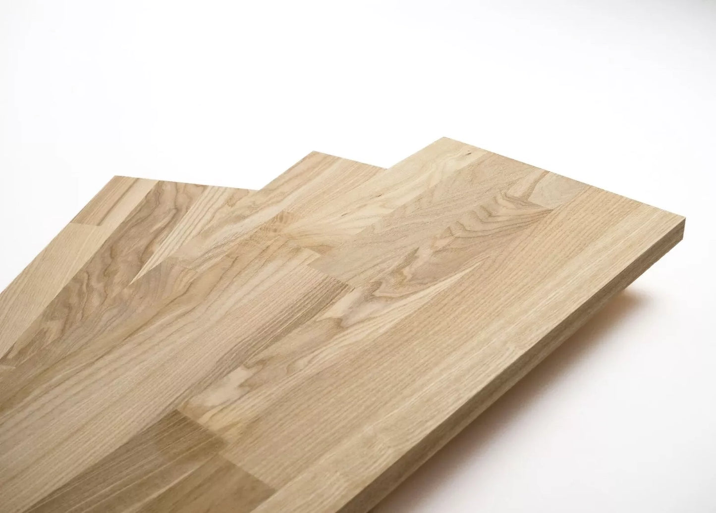 Panneau massif contrecollé DIY Frêne cœur brun A/B, lamelles aboutées de largeur fixe, 26 mm
