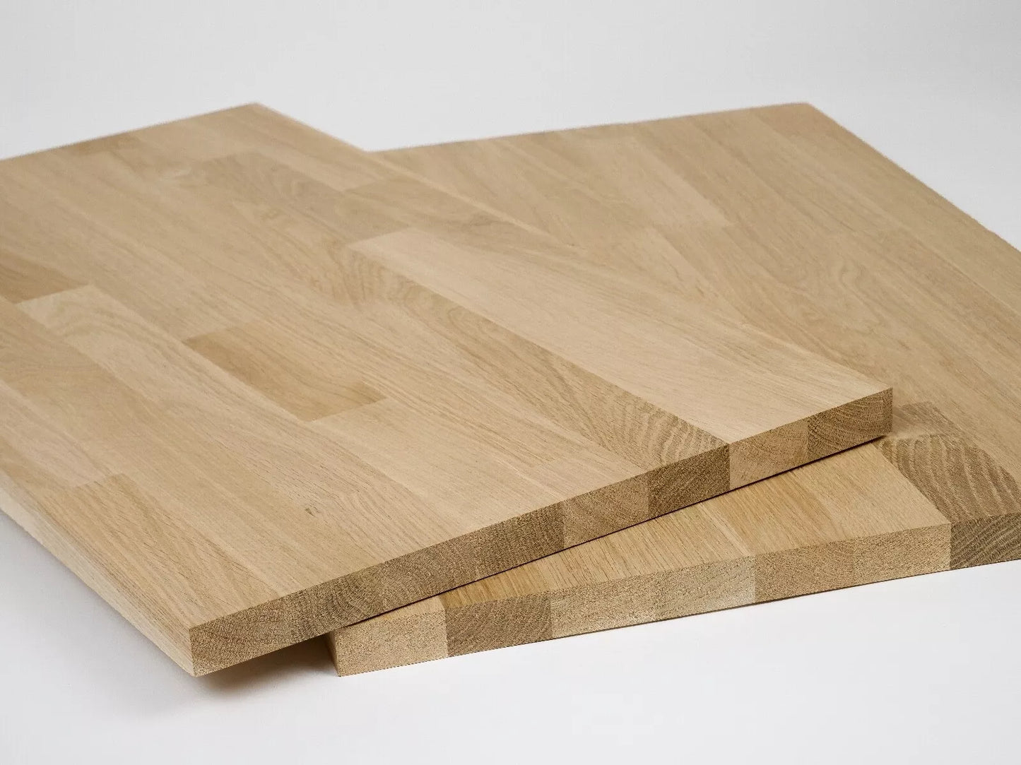 Panneau massif contrecollé DIY Chêne A/B, lamelles aboutées à largeur fixe, 20 mm