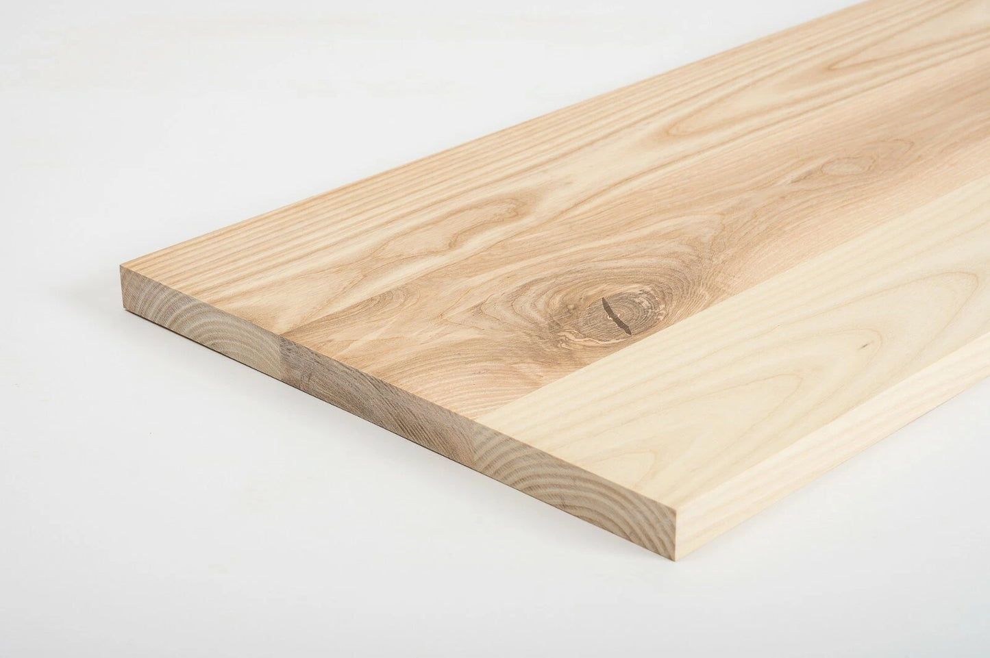 Shelf Stair tread Riser Windowsill Ash Rustic, full stave lamellas, 20 mm, White oil