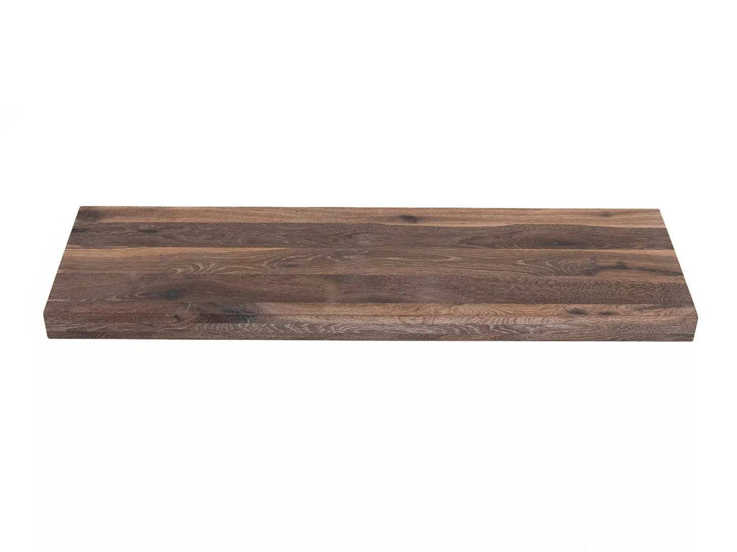 Etagère Marche d'escalier Rehausseur Appui de fenêtre Chêne rustique fumé, lamelles entières, 52 mm, 3 plis, Huile blanche