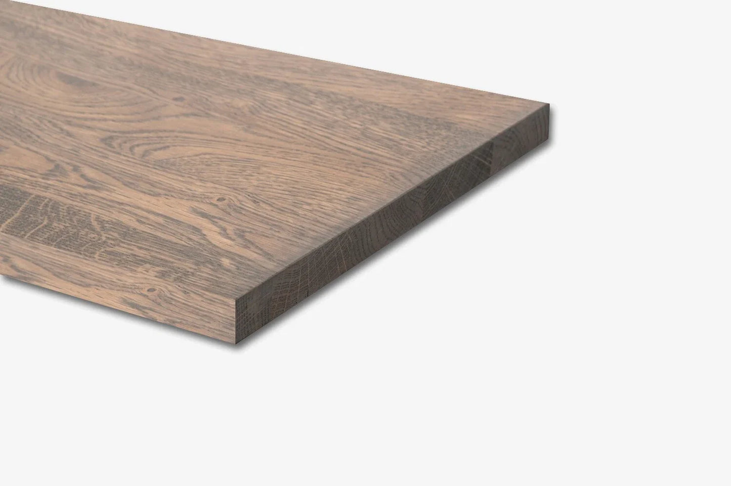 Shelf Stair tread Riser Windowsill Oak Rustic, full stave lamellas, 20 mm, Graphite oil