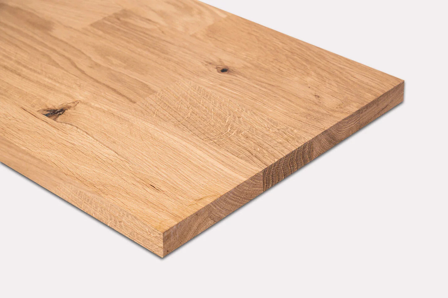 Shelf Stair tread Riser Windowsill Oak Rustic, finger jointed lamellas, 26 mm, Hard wax oil Natural white