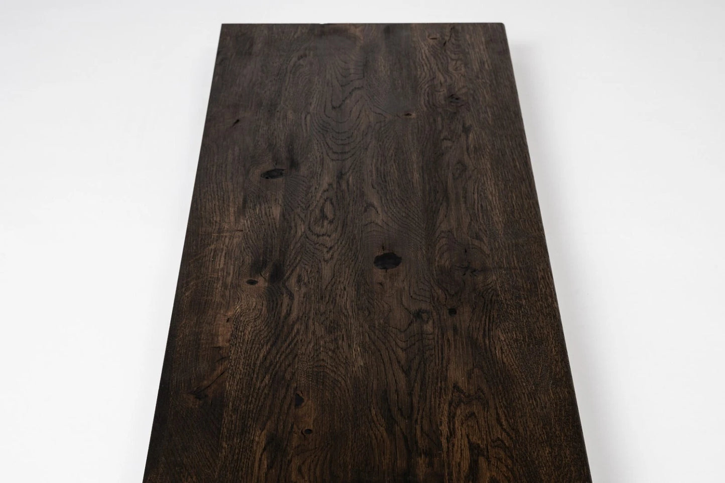 Shelf Stair tread Riser Windowsill Oak Rustic, full stave lamellas, 35 mm, 2-layer, Black oil