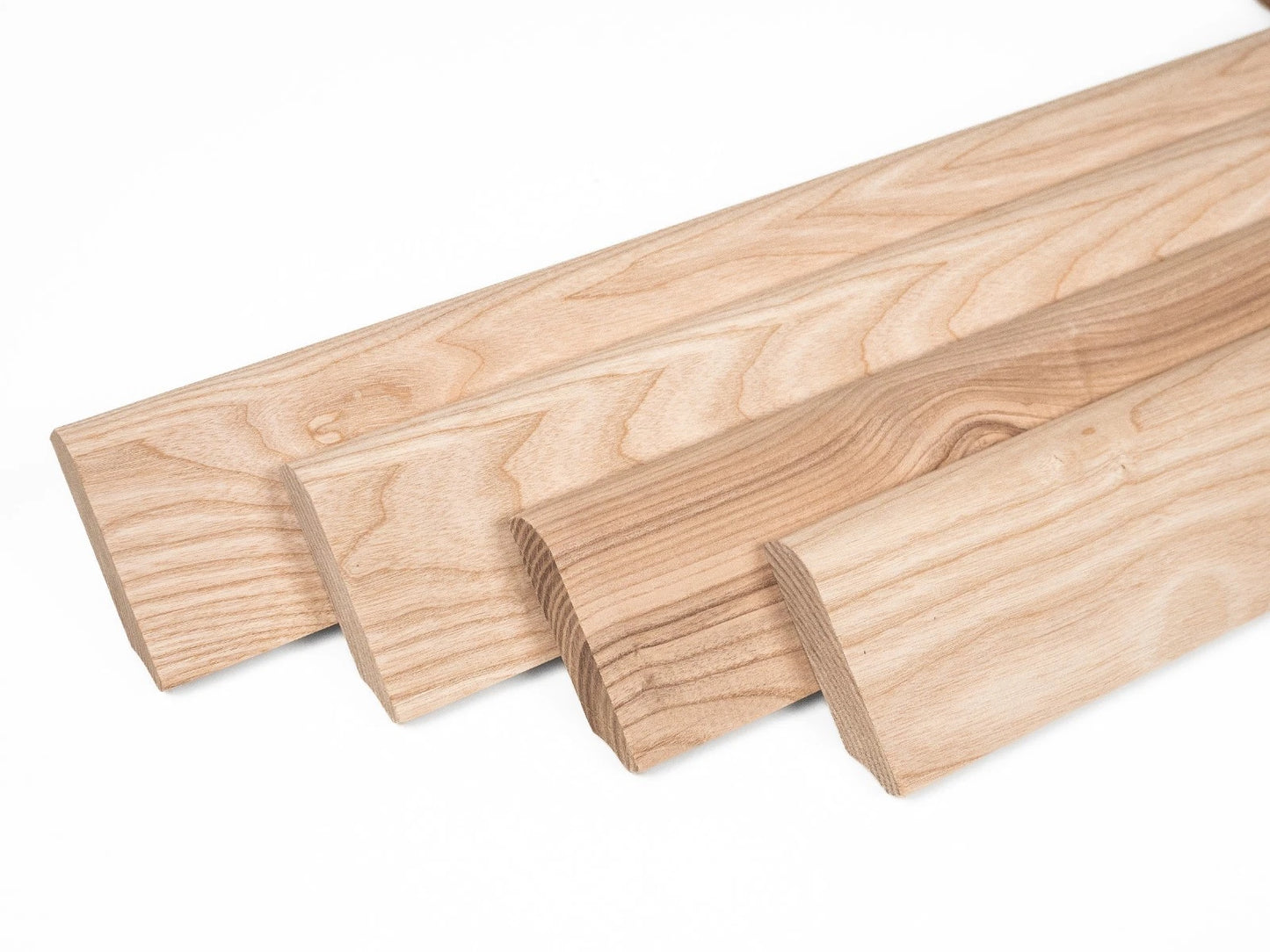 Solid Skirting Board Ash A/B 24x80mm Hard wax oil Natural white 2000 mm with radius 20mm