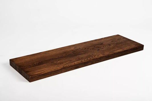 Shelf Stair tread Riser Windowsill Oak Rustic, full stave lamellas, 40 mm, 2-layer, Walnut oil