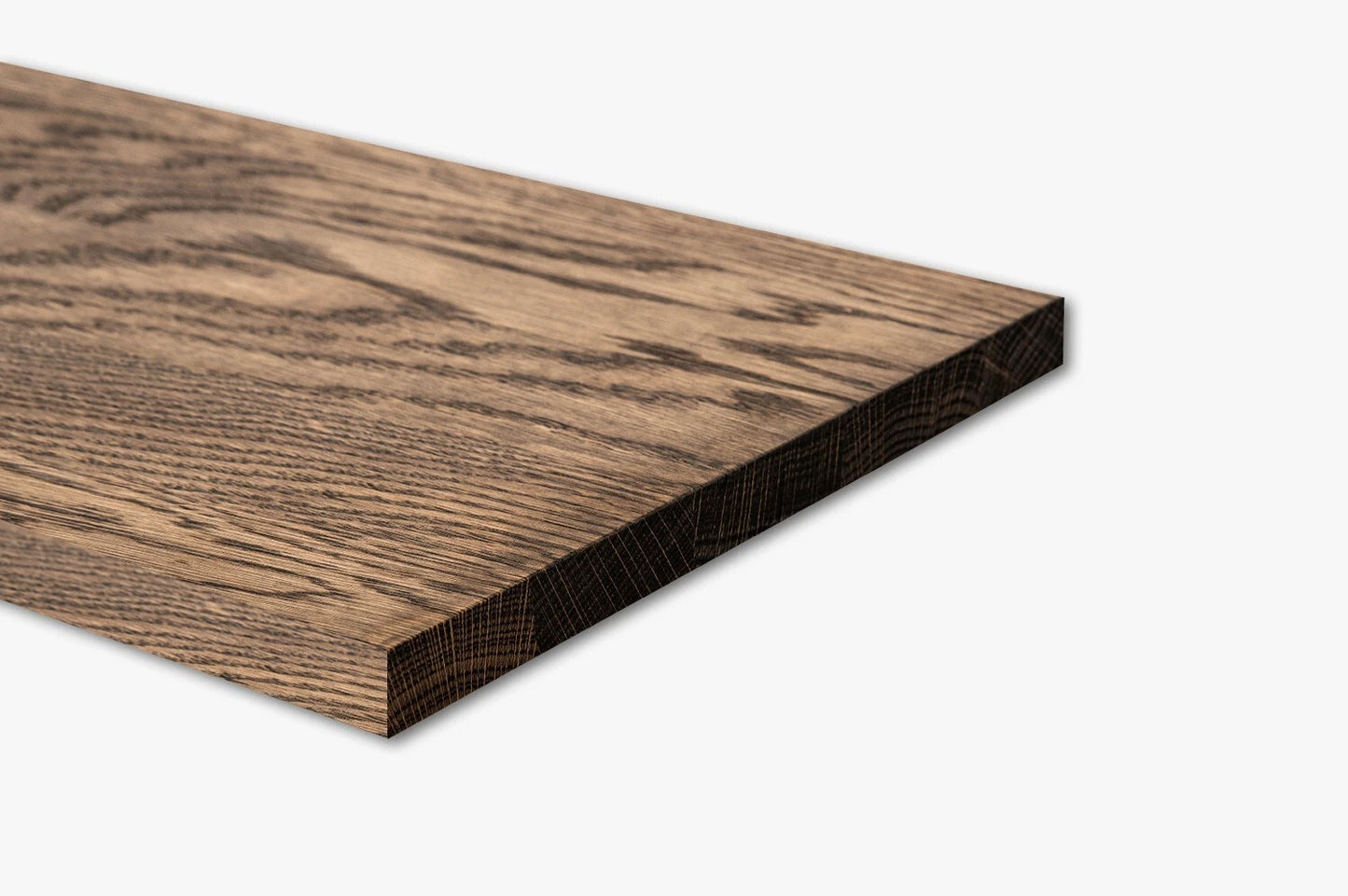 Tablette Marche d'escalier Elévation Appui de fenêtre Chêne A/B, lamelles entières, 20 mm, Huile fumée